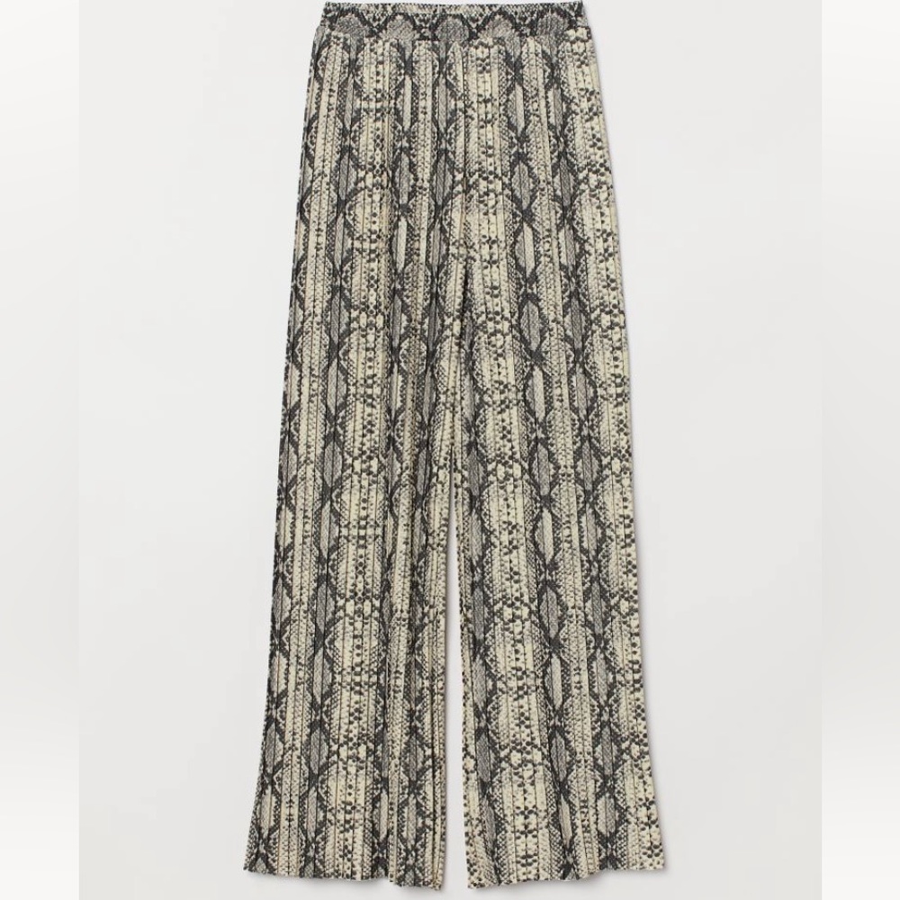 H&M snake print pleated pants